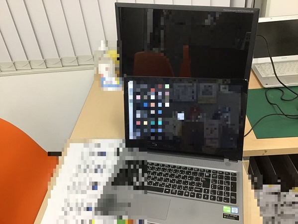 愛知県名古屋市中区 ノートパソコンの画面が乱れる／ドスパラ Windows 10